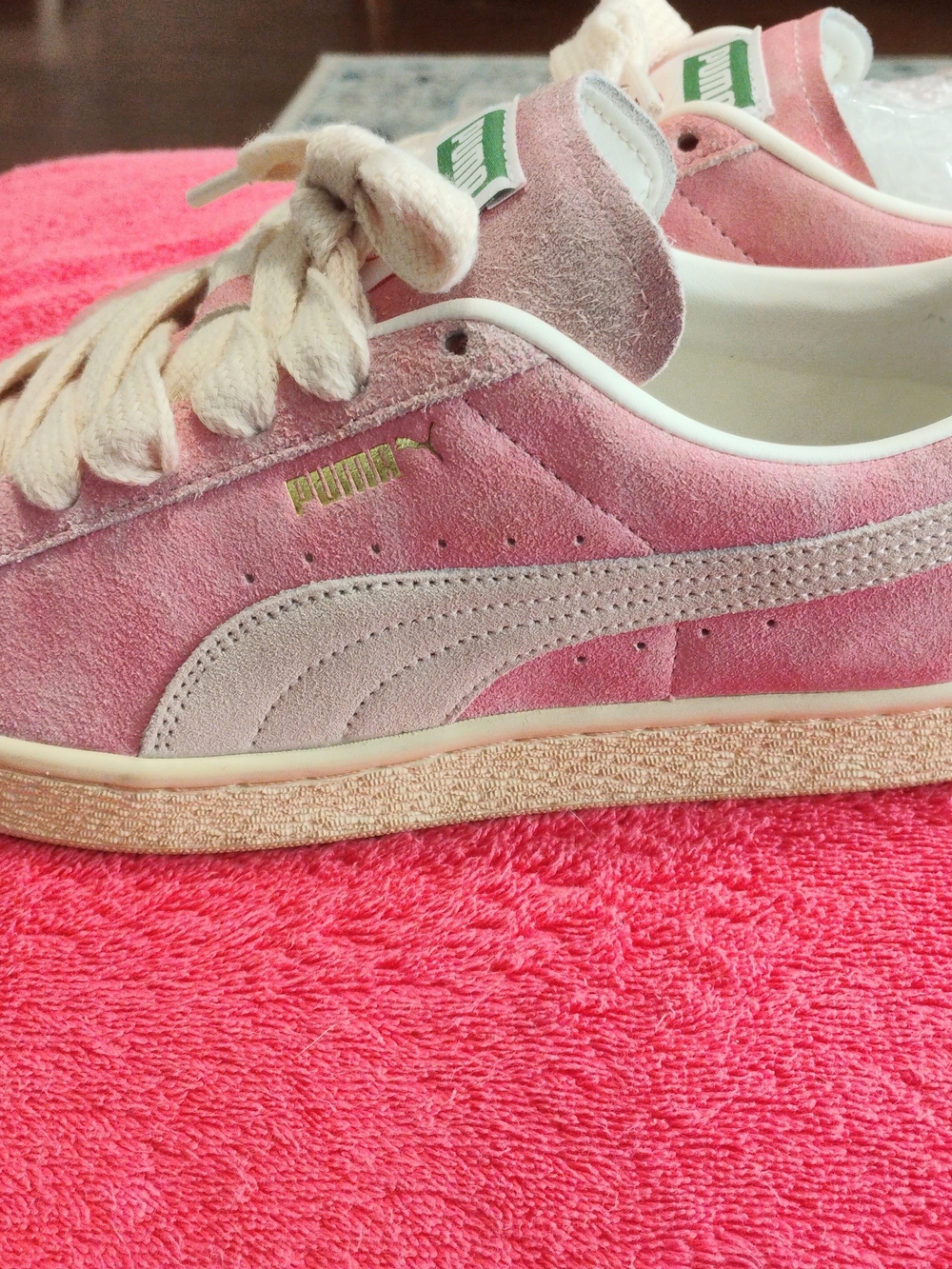 Puma Suede Classic Pink  Sneakers Mens Size 9 Women's Size 10.5 Lace Up Sneakers - Picture 7 of 13